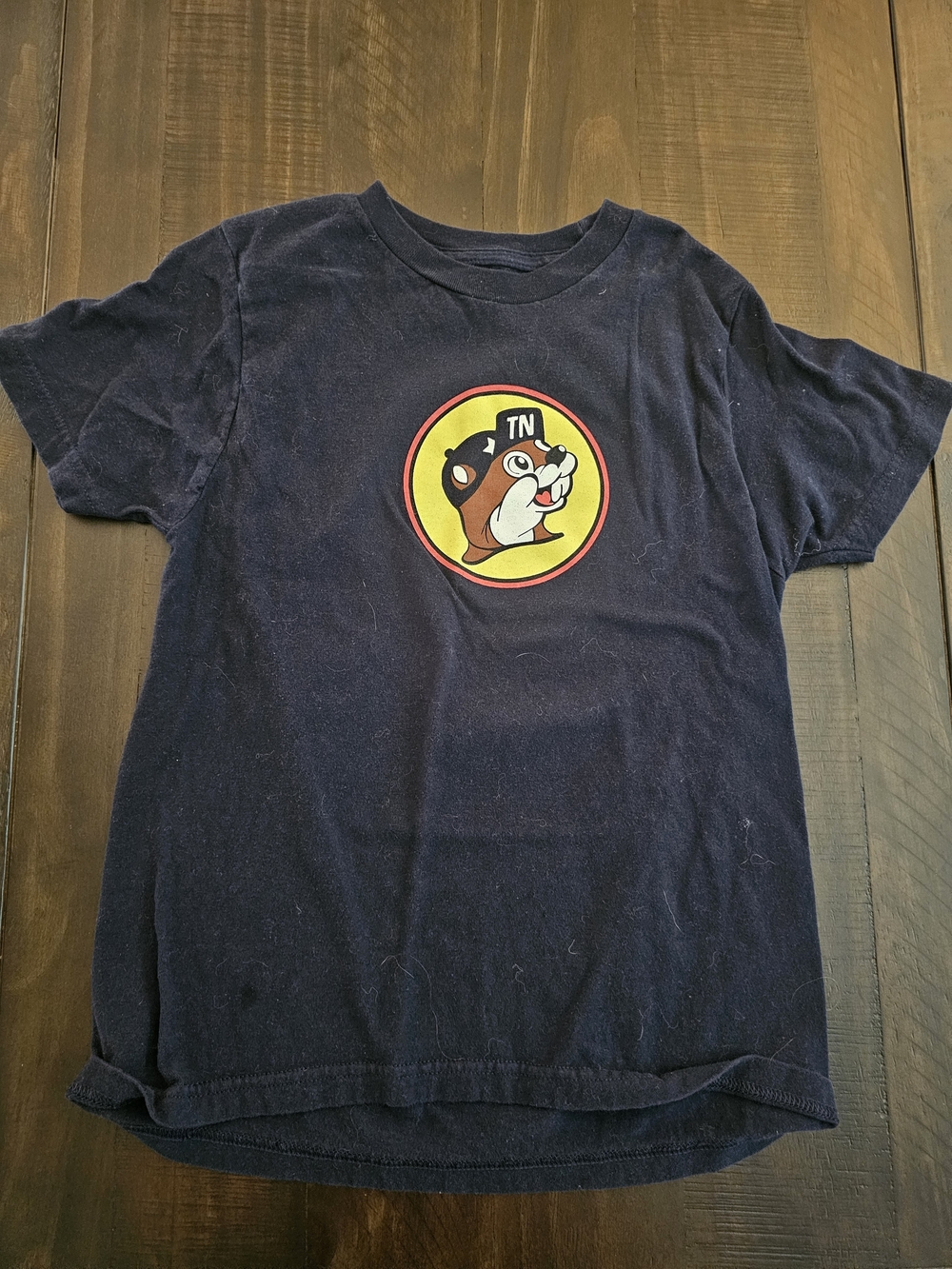 Kids Black Short-Sleeve Tee with Round Buc-ees Patch